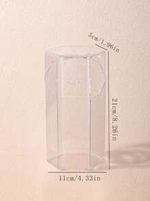 1pc Clear Makeup Brush Storage Bucket, Simple Clear Geometric Shaped Plastic Makeup Brush Storage Box For Home,Room,Home,Bedroom,Bathroom,House,Pink Room,Living Room Decor,Travel Stuff,Gift Bag,Gifts For Mom,Dad,Men,Friends,Teacher,Birthday,Wedding,Desk,Shelves,Accessories,Gift Boxes,Funny Gift,Storage,Makeup Brush Holder - Clear - View 7