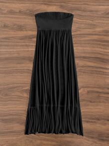 SHEIN Swim Ruffle Hem Bandeau Dress Summer - Black - View 3