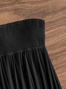 SHEIN Swim Ruffle Hem Bandeau Dress Summer - Black - View 7