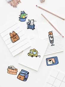 100张/500张可爱卡通动物酒店贴纸，学校用品，返校 - 彩色 - 查看 8