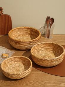 cái, Giỏ Trái Cây Mây, Giỏ Bánh Mì Dệt Tròn, Giỏ Phục Vụ Trang Trí Để Tổ Chức Phòng Khách Để Bàn Phòng Tắm Nhà Bếp Sắp Xếp - màu nâu - Xem 5