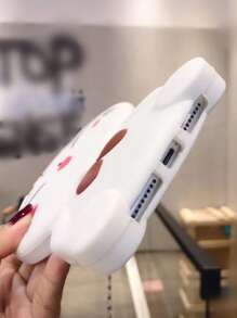 Soft-Touch Silicone Lucky Cat Doll Phone Case Compatible With Apple Models - White - View 2