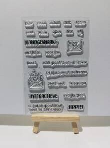 1pc Letter Graphic Stamp, Simple Multi-purpose Seal For DIY Craft At Home - Clear - View 1