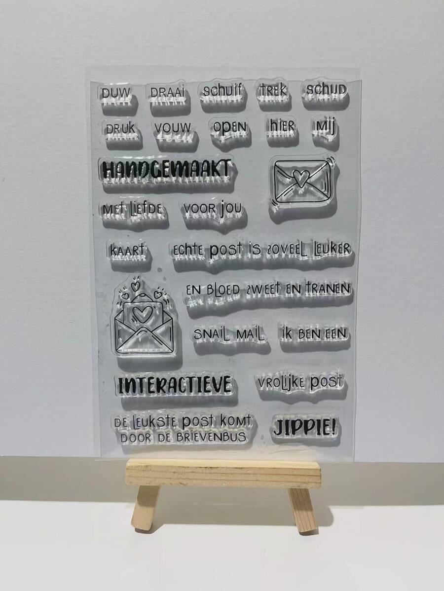 1pc Letter Graphic Stamp, Simple Multi-purpose Seal For DIY Craft At Home - Clear - View 1