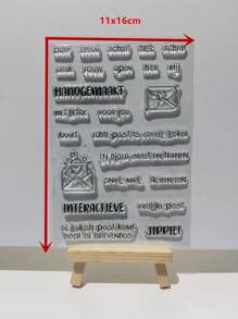 1pc Letter Graphic Stamp, Simple Multi-purpose Seal For DIY Craft At Home - Clear - View 3