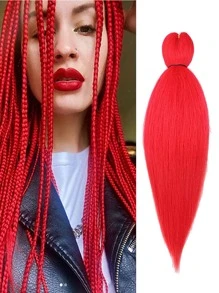 Trenza de pelo sintético largo - Rojo - Ver 1