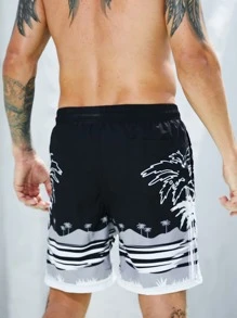 Surfspeed 男士熱帶圖案腰部抽繩泳褲