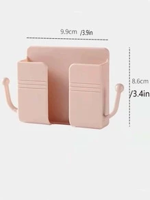 1個手機支架箱掛式收納盒壁掛充電器掛鉤充電底座汽車多功能支架 - 粉色 - 查看 2