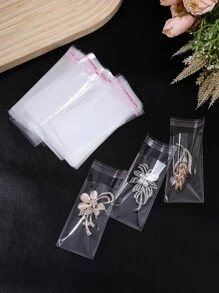 200pcs Disposable Plastic Gift Bag,Simple Clear Self-adhesive Gift Wrapping Bag For Wedding,Birthday Party - Clear - View 2