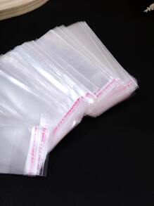 200pcs Disposable Plastic Gift Bag,Simple Clear Self-adhesive Gift Wrapping Bag For Wedding,Birthday Party - Clear - View 3