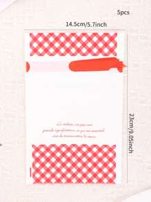 5pcs Plaid & Slogan Graphic Gift Bag - Red and White - View 8