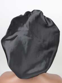 1pc Two Tone Satin Hat Silk Bonnet Satin Bonnet - Champagne - View 4