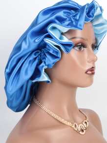 1pc Two Tone Satin Hat Silk Bonnet Satin Bonnet Valentine's Day Valentines - Blue - View 2