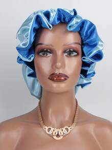 1pc Two Tone Satin Hat Silk Bonnet Satin Bonnet Valentine's Day Valentines - Blue - View 7