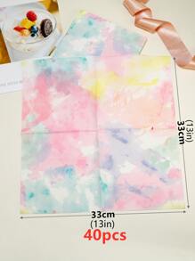 40pcs Tie Dye Disposable Napkin - Multicolor - View 4