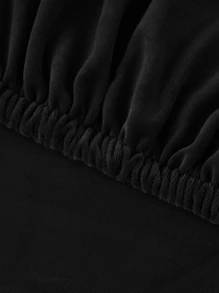1pc Solid Color Sofa Seat Cushion Cover, Modern Polyester Sofa Cushion Cover For Home, All Season - Black - View 2
