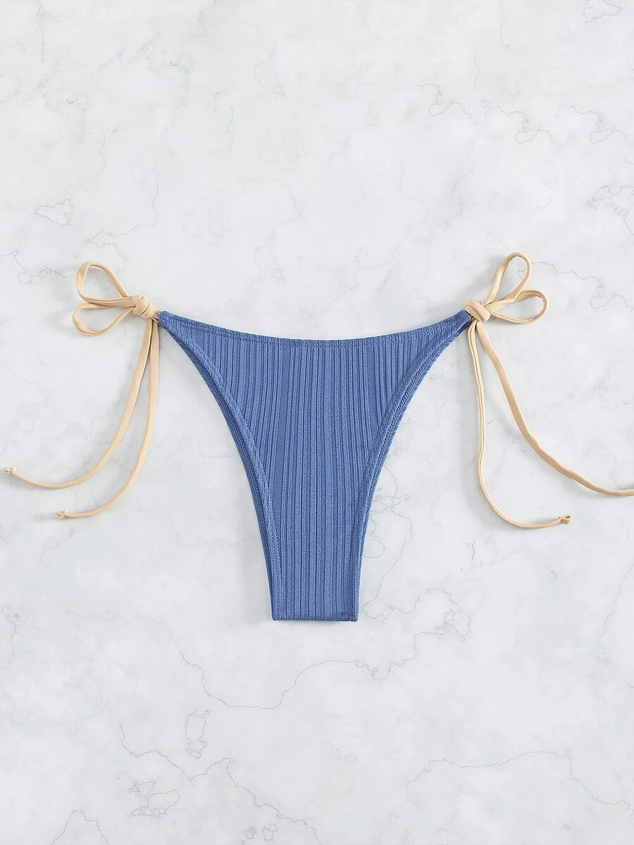 側繫帶泳衣下裝 - 藍色 - 查看 1