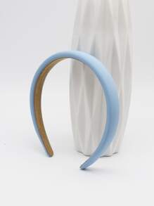 1入組女士素色極簡休閒髮箍 - 淺藍色 - 查看 1