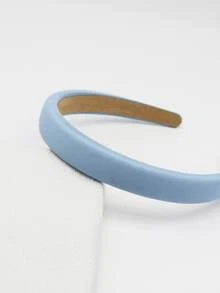 1入組女士素色極簡休閒髮箍 - 淺藍色 - 查看 2