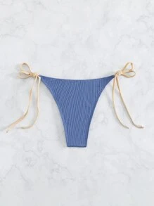 側繫帶泳衣下裝 - 藍色 - 查看 2