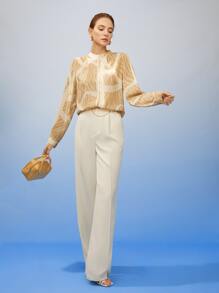 MOTF PREMIUM BLUSA DE SEDA PURA RAYAS CEBRA - Multicolor - Ver 9