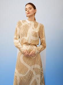 MOTF PREMIUM BLUSA DE SEDA PURA RAYAS CEBRA - Multicolor - Ver 13