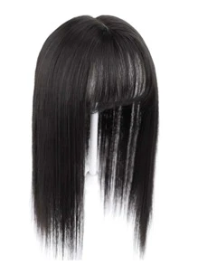 Short Straight Synthetic Hair Bangs - Black - View 1