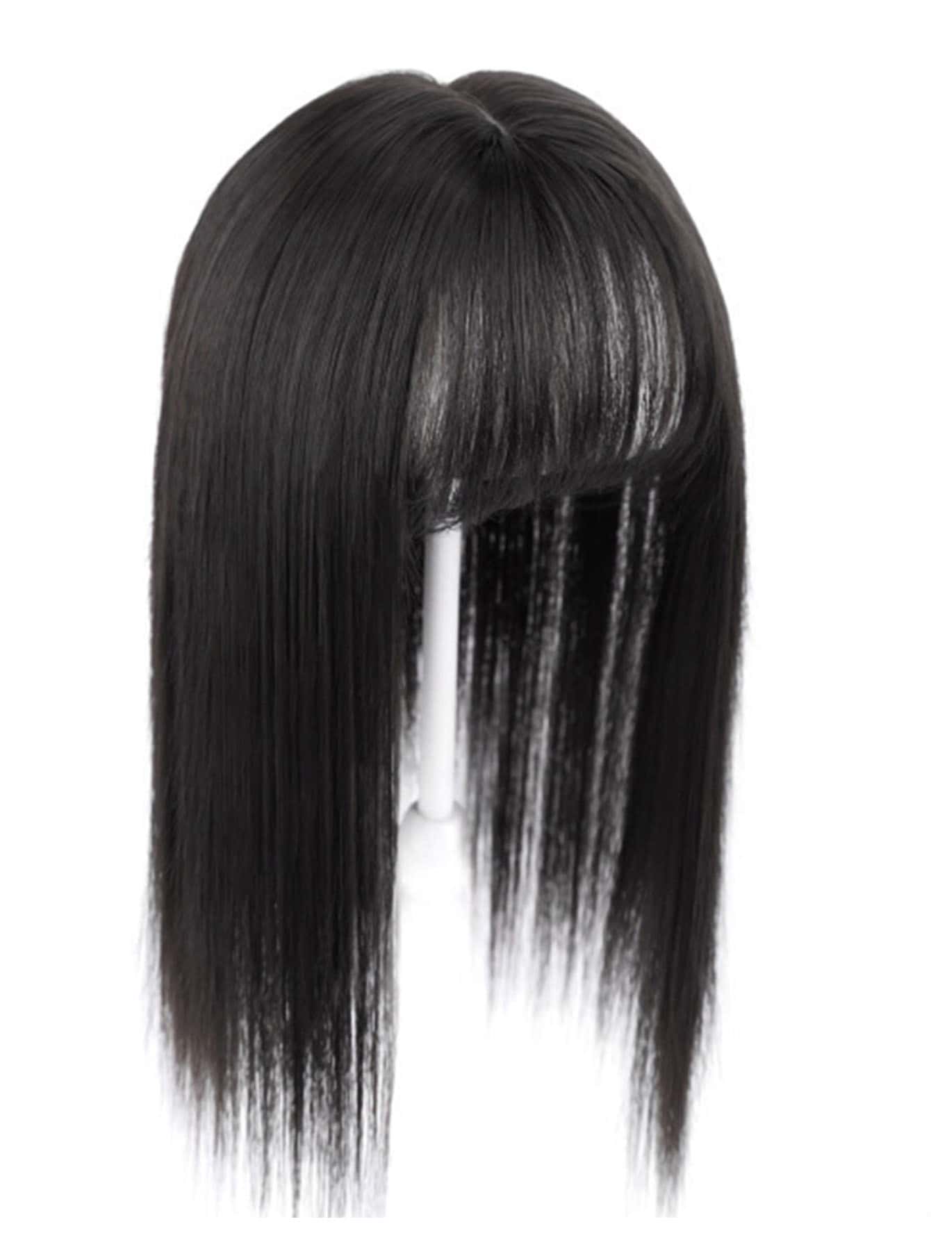 Short Straight Synthetic Hair Bangs - Black - View 1