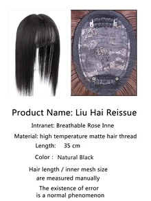 Short Straight Synthetic Hair Bangs - Black - View 3