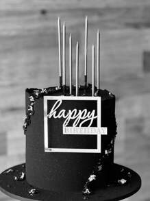 1 PMMA Bánh Nước Quai, Thiết Kế Chữ Cái Sáng Tạo Bánh Trang Trí Hàng Đầu Cho Bữa Tiệc Sinh Nhật - Bạc - Xem 1