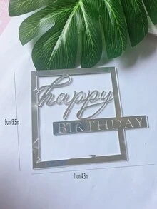 1 PMMA Bánh Nước Quai, Thiết Kế Chữ Cái Sáng Tạo Bánh Trang Trí Hàng Đầu Cho Bữa Tiệc Sinh Nhật - Bạc - Xem 2