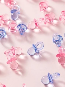 100pcs Pacifier Shaped Throwing Decoration, Cartoon Plastic Clear Decorative Confetti For Party, Holiday