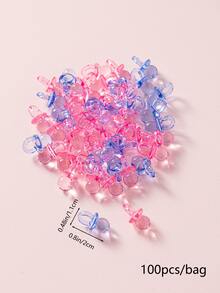 100pcs Pacifier Shaped Throwing Decoration, Cartoon Plastic Clear Decorative Confetti For Party, Holiday