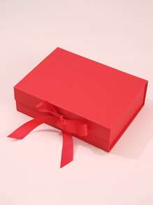 1pc-Red Gift Box With Lid,Collapsible Groomsmen Proposal Box With Magnetic,Gift Boxes For Presents,Wedding,Birthday - Red - View 1