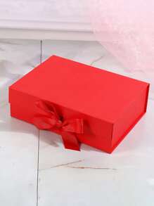 1pc-Red Gift Box With Lid,Collapsible Groomsmen Proposal Box With Magnetic,Gift Boxes For Presents,Wedding,Birthday - Red - View 2