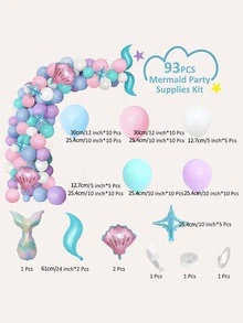 93pcs Mermaid Balloon Garland Kit - Multicolor - View 6
