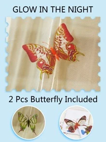 1pc Polyester Mosquito Net, Modern Lace Decor Bed Canopy For Bedroom - White - View 6