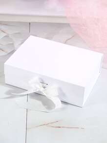1pc/2pcs-White Gift Box With Lid,Collapsible Groomsmen Proposal Box With Magnetic,Gift Boxes For Presents,Wedding,Birthday, Back To School Valentine Day - White - View 2