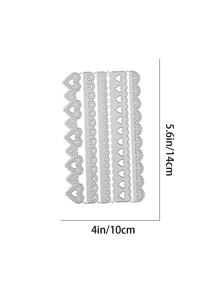 1入組鏤空心形設計切割模具現代不銹鋼DIY蝕刻模板工藝模具適用於DIY - 銀色 - 查看 2