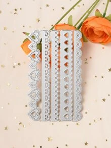 1入組鏤空心形設計切割模具現代不銹鋼DIY蝕刻模板工藝模具適用於DIY - 銀色 - 查看 4