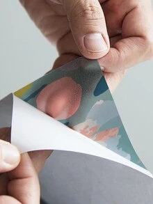 1 rollo Etiqueta de la ventana con patrón floral decorativo abstracto con patrón geométrico PVC para doméstico - Multicolor - Ver 2