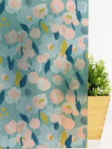 1 rollo Etiqueta de la ventana con patrón floral decorativo abstracto con patrón geométrico PVC para doméstico - Multicolor - Ver 4