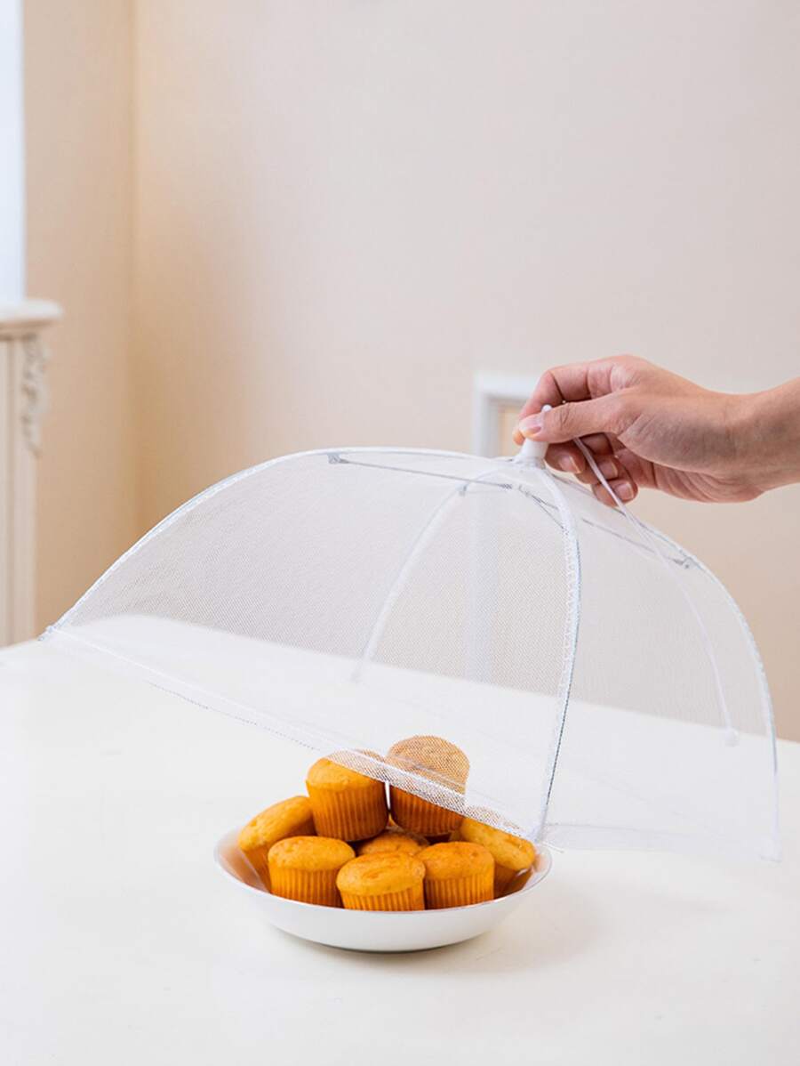 1 pieza Tienda de comida de malla unicolor alimento moderno poliéster para cocina - Blanco - Ver 1