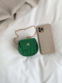 Niños Bolso bandolera mini dulce fieltro con con patrón de cocodrilo para - Verde - Ver 2