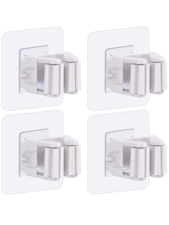 4入組免打孔拖把現代塑膠拖把和掃帚架