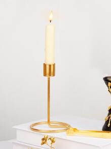 1pc Iron Candle Holder, Minimalist Golden Iron Candle Stand For Dinner Table - Gold - View 2