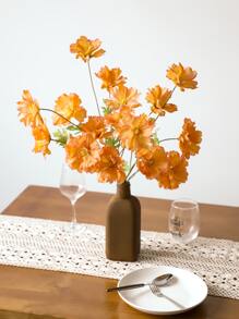 1pc Hoa giả, Hoa giả bằng nhựa đơn giản để trang trí nhà cửa, Ngày lễ tình nhân, Quà tặng - trái cam - Xem 2