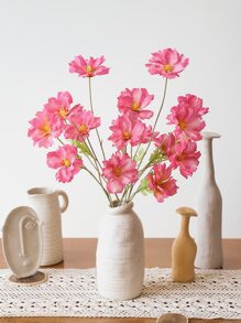 1 件人造花束，简约塑料假花，适用于家居装饰、情人节、生日毕业典礼、返校房间装饰、学校用品 - 玫紅色 - 查看 2