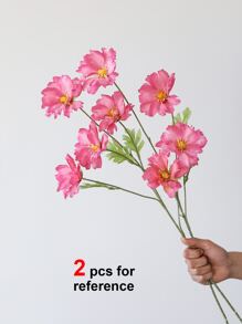 1 件人造花束，简约塑料假花，适用于家居装饰、情人节、生日毕业典礼、返校房间装饰、学校用品 - 玫紅色 - 查看 5