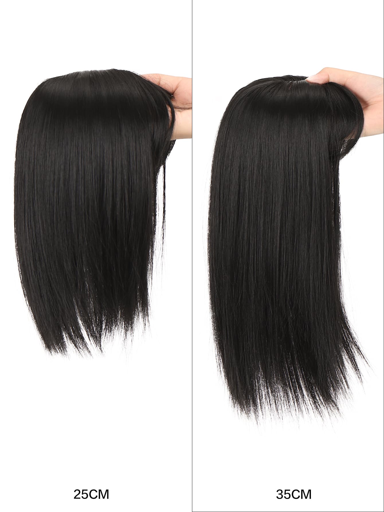 1入組女式假髮頭假髮帶劉海夾式劉海假髮假髮頭套女士假髮假髮發片稀疏頭髮 10/14 英寸自然黑色 - 黑色 - 查看 1